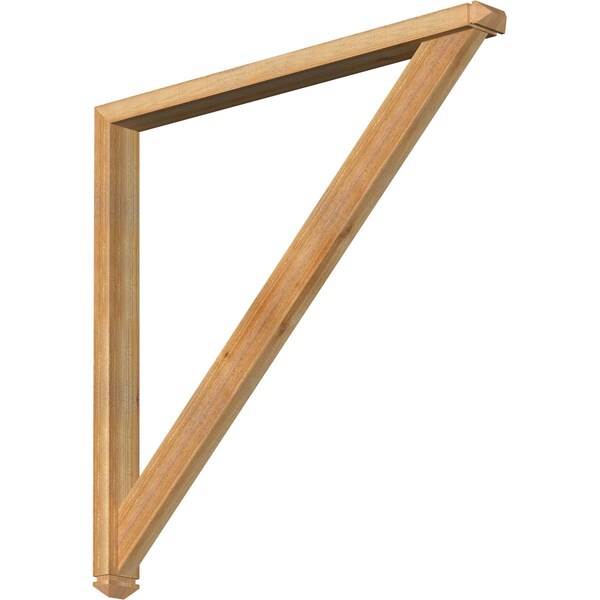 Ekena Millwork Traditional Arts and Crafts Rough Sawn Bracket w/ Offset Brace, Western Red Cedar, 4"W x 46"D x 46"H BKT0402X46X46TRA03RWR - main